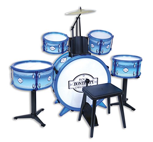 Bontempi-51 4831-Batería Rock Drummer 5 barriles, Color Azul (514831)