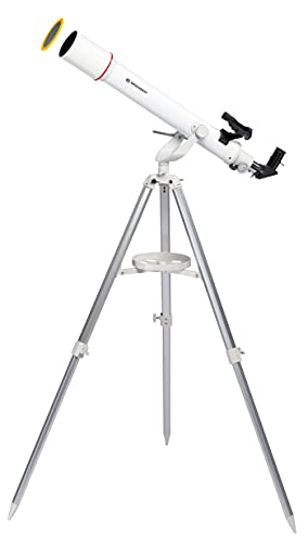 Bresser Telescopio Refractor Nano AR-70/700 AZ con trípode de Aluminio de 3 Patas, Montaje azimutal, buscador de Puntos LED y Adaptador de cámara para Smartphone para Principiantes