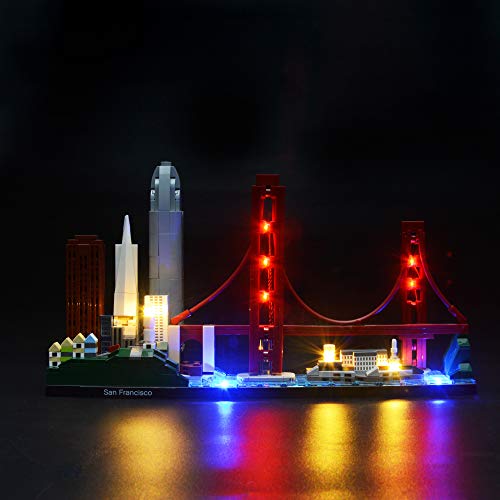 BRIKSMAX Kit de Iluminación Led para Architecture San Francisco-Compatible con Ladrillos de Construcción Lego Modelo 21043, Juego de Legos no Incluido