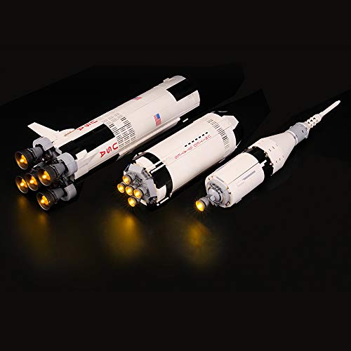 BRIKSMAX Kit de Iluminación Led para Lego Ideas NASA Apolo Saturno V, Compatible con Ladrillos de Construcción Lego Modelo 21309, Juego de Legos no Incluido