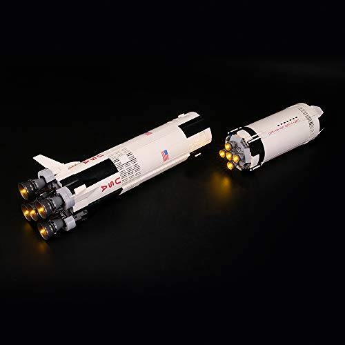 BRIKSMAX Kit de Iluminación Led para Lego Ideas NASA Apolo Saturno V, Compatible con Ladrillos de Construcción Lego Modelo 21309, Juego de Legos no Incluido