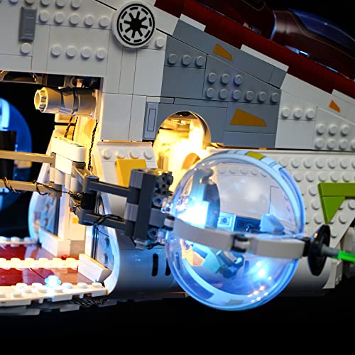 BRIKSMAX Kit de iluminación LED para Lego Star Wars Cañonera de la República - Compatible con Lego 75309 Building Blocks Model- No incluir el Conjunto de Lego (Remote-Control Version)