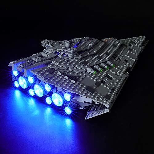 BRIKSMAX Kit de Iluminación Led para Lego Star Wars First Order Star Destroyer,Compatible con Ladrillos de Construcción Lego Modelo 75190, Juego de Legos no Incluido