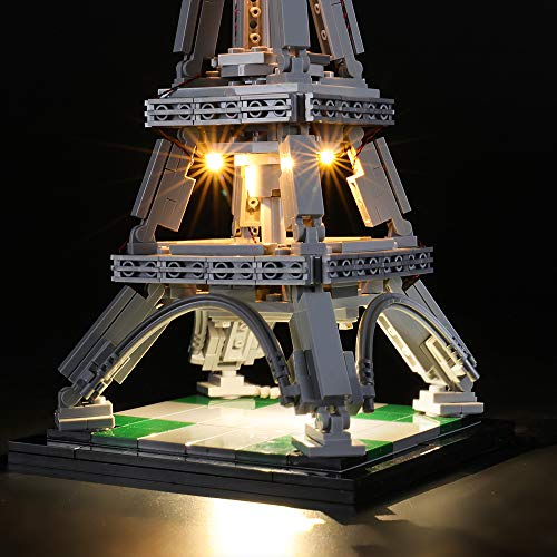 BRIKSMAX Kit de Iluminación Led para Torre Eiffel,Compatible con Ladrillos de Construcción Lego Modelo 21019, Juego de Legos no Incluido