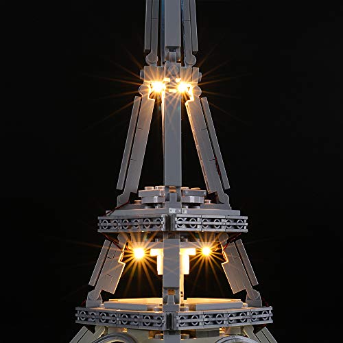 BRIKSMAX Kit de Iluminación Led para Torre Eiffel,Compatible con Ladrillos de Construcción Lego Modelo 21019, Juego de Legos no Incluido