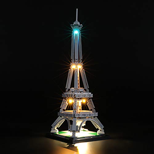 BRIKSMAX Kit de Iluminación Led para Torre Eiffel,Compatible con Ladrillos de Construcción Lego Modelo 21019, Juego de Legos no Incluido