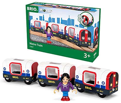 BRIO 33867 Metro con luz y sonido, BRIO Trenes-Vagones-Vehículos, Edad Recomendada 3+