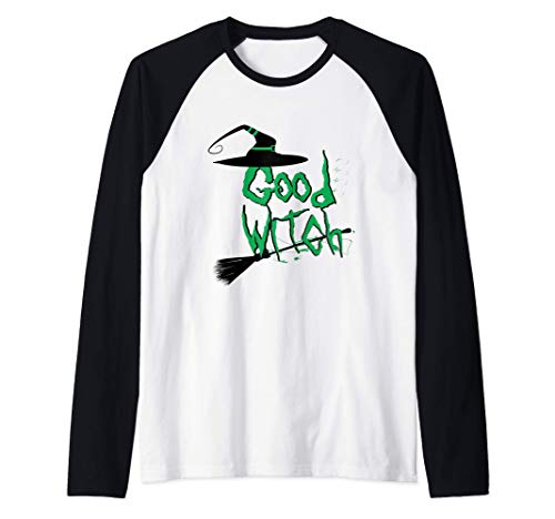 Bruja Buena Magia Negra Brujería Wiccan Regalo de disfraces Camiseta Manga Raglan