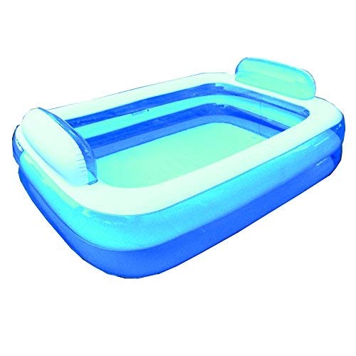 BTX Piscina rectangular con cojines reposacabezas con 2 anillas, 200 x 150 x 50 cm