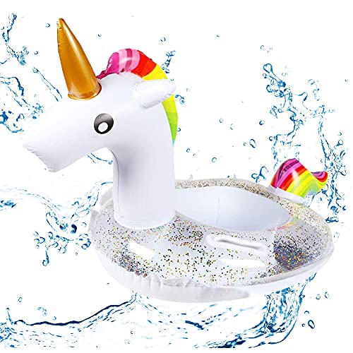 BTXY Cama Flotante de Unicornio,BETOY Niño Unicornio Flotador Inflable Infant Natación Anillo Infantil Piscina Asiento Verano en la Piscina Juguete Inflable,Adecuado para Adultos y Niños