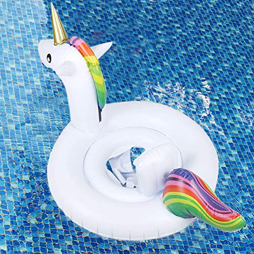 BTXY Cama Flotante de Unicornio,BETOY Niño Unicornio Flotador Inflable Infant Natación Anillo Infantil Piscina Asiento Verano en la Piscina Juguete Inflable,Adecuado para Adultos y Niños