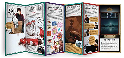 Buchspielbox Harry Potter: un viaje mágico – todo para tu viaje a Hogwarts + botón de Harry Potter, set de viaje para niños a partir de 9 años.