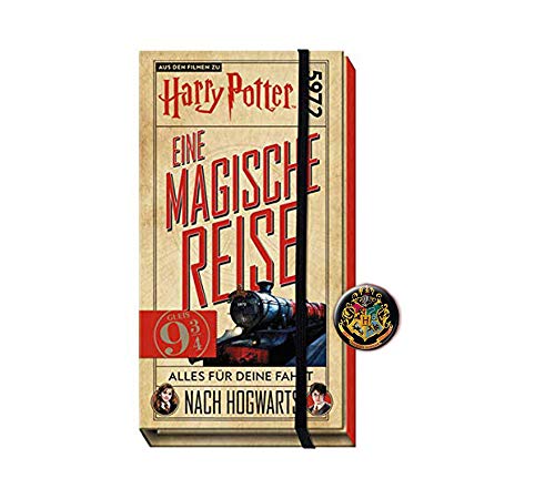 Buchspielbox Harry Potter: un viaje mágico – todo para tu viaje a Hogwarts + botón de Harry Potter, set de viaje para niños a partir de 9 años.