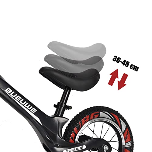 Bueuwe Bicicleta Sin Pedales Ultraligera,14" Bici para Aprender A Mantener El Equilibrio,Manillar Y SillíN Ajustables39-50 Cm,Juguetes para NiñOs De 3 A 7 AñOs,hasta 45 Kg (3 Colores),Negro