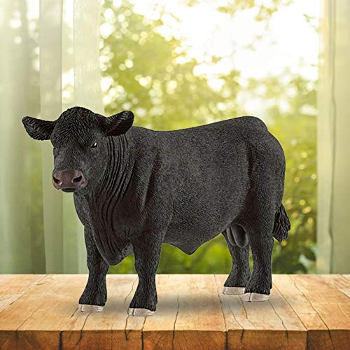 Bull Toy - Figura De Juguete De Toro Negro De 5.5 Pulgadas Figuras De PVC De La Vida Salvaje, El Mejor Regalo Para Navidad, Regalo Realmente Divertido Para Niños, 14x4.5x7cm