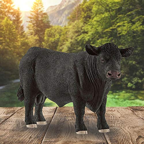 Bull Toy - Figura De Juguete De Toro Negro De 5.5 Pulgadas Figuras De PVC De La Vida Salvaje, El Mejor Regalo Para Navidad, Regalo Realmente Divertido Para Niños, 14x4.5x7cm