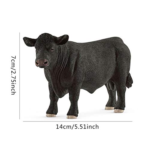 Bull Toy - Figura De Juguete De Toro Negro De 5.5 Pulgadas Figuras De PVC De La Vida Salvaje, El Mejor Regalo Para Navidad, Regalo Realmente Divertido Para Niños, 14x4.5x7cm