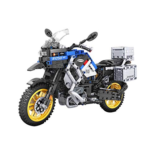 Bulokeliner Motocicleta técnica para BMW R 1250 GS HP Adventure 1:6, modelo de coche de carreras mecánico, 948 piezas, modelo de moto de carreras, juguete compatible con Lego Technic