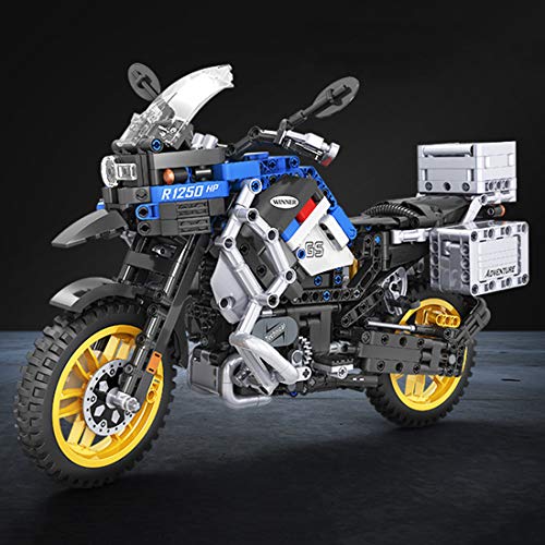 Bulokeliner Motocicleta técnica para BMW R 1250 GS HP Adventure 1:6, modelo de coche de carreras mecánico, 948 piezas, modelo de moto de carreras, juguete compatible con Lego Technic