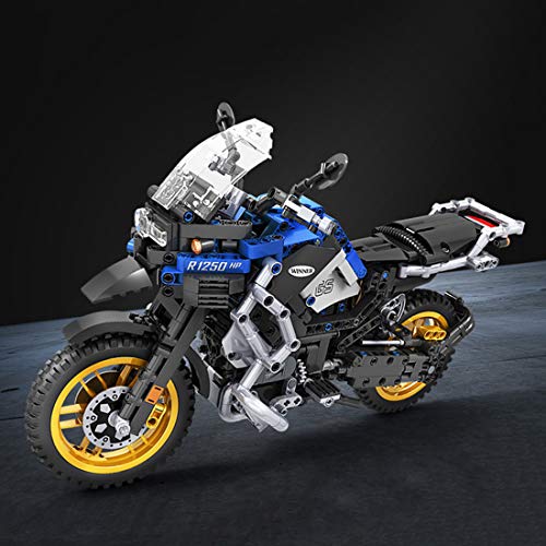 Bulokeliner Motocicleta técnica para BMW R 1250 GS HP Adventure 1:6, modelo de coche de carreras mecánico, 948 piezas, modelo de moto de carreras, juguete compatible con Lego Technic