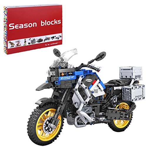 Bulokeliner Motocicleta técnica para BMW R 1250 GS HP Adventure 1:6, modelo de coche de carreras mecánico, 948 piezas, modelo de moto de carreras, juguete compatible con Lego Technic