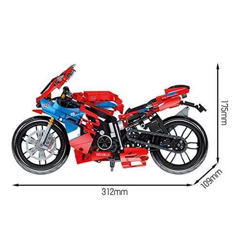 Bulokeliner Motocicleta técnica para Honda CBR, modelo de coche de carreras mecánico, 857 piezas, modelo de moto de carreras, juguete compatible con Lego