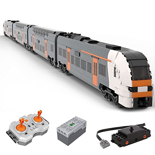 Bulokeliner Tren de tren de mercancías de 2917 piezas, reloj alemán del Rin Rin de alta velocidad, modelo con mando a distancia, compatible con Lego