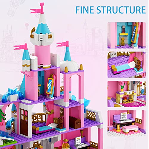 burgkidz Princess Castillo, 853 Piezas Juego de Construcción para Niñas, Educativos Creativos para Niñas, Juguetes de Regalo para Niñas de 6 7 8 9 Años