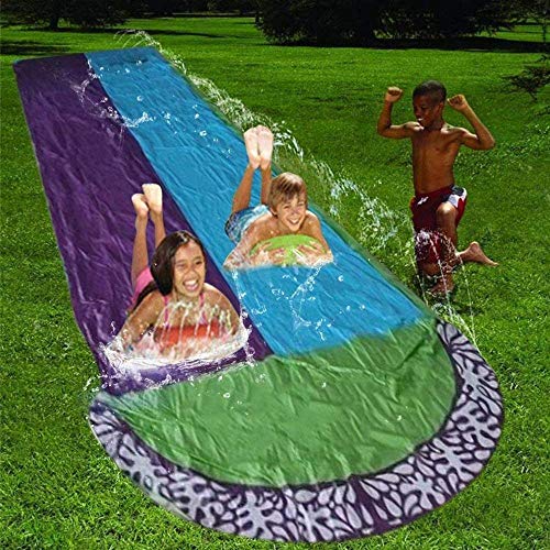 BWBG Tobogan De Agua De Cesped, Pista Deslizante Agua Larga Durable TobogáN AcuáTico Gigante para NiñOs para Actividades Familiares Aire Libre/Fiesta/Playa/JardíN