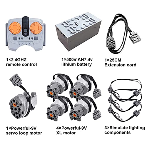 Bybo Technic Power Functions, juego de motores, 11 piezas, compatible con Lego Technic