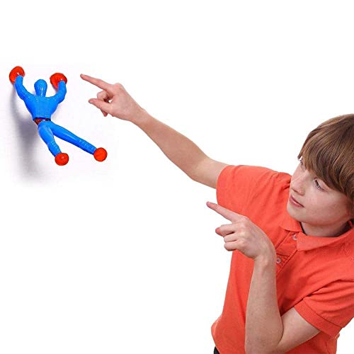 BYSN 10 Pcs Flip Sticky Wall Climbing Spiderman, Rastreadores de Ventana Escaladores de Pared Juguetes pegajosos rodantes, Escaladores de Paredes pegajosas - Regalo Divertido para niños