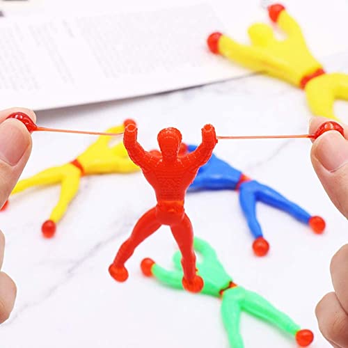 BYSN 10 Pcs Flip Sticky Wall Climbing Spiderman, Rastreadores de Ventana Escaladores de Pared Juguetes pegajosos rodantes, Escaladores de Paredes pegajosas - Regalo Divertido para niños