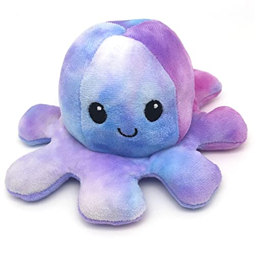 CACAIMAO Expresión De Doble Cara Flip Tie-Dye Pulpo Juguetes De Peluche, Juguetes para Niños, Muñecos De Pulpo, Muebles para El Hogar, Regalos Creativos Height 20cm