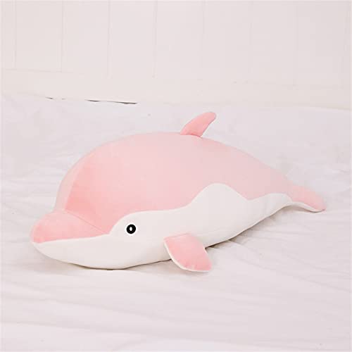 CACAIMAO Peluches De Delfín Rosa Y Azul Almohadas De Delfín Suaves Y Cómodas Almohadas para Niños Muebles para El Hogar Regalos Creativos para Adultos Y Niños Height 35cm