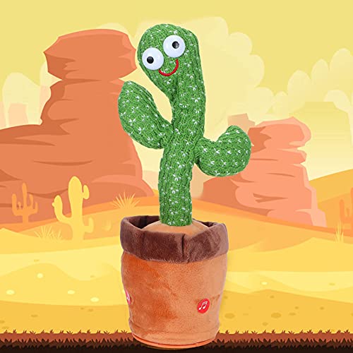 Cactus bailarín repite lo que dices, juguete eléctrico de cactus que canta y baila para bebés, juguete electrónico de felpa con iluminación, regalos de cumpleaños para niños de 1/2/3/5/6/7 años, niñas