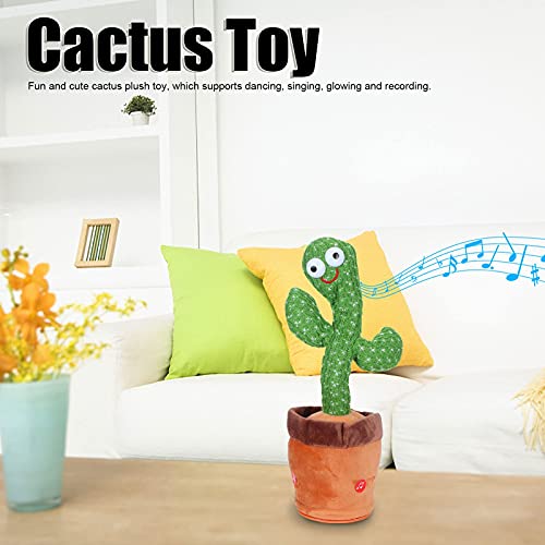 Cactus bailarín repite lo que dices, juguete eléctrico de cactus que canta y baila para bebés, juguete electrónico de felpa con iluminación, regalos de cumpleaños para niños de 1/2/3/5/6/7 años, niñas