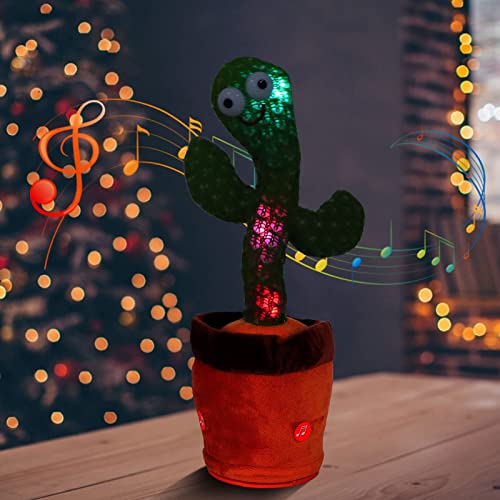 Cactus bailarín repite lo que dices, juguete eléctrico de cactus que canta y baila para bebés, juguete electrónico de felpa con iluminación, regalos de cumpleaños para niños de 1/2/3/5/6/7 años, niñas