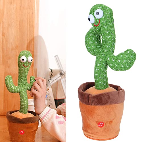 Cactus bailarín repite lo que dices, juguete eléctrico de cactus que canta y baila para bebés, juguete electrónico de felpa con iluminación, regalos de cumpleaños para niños de 1/2/3/5/6/7 años, niñas