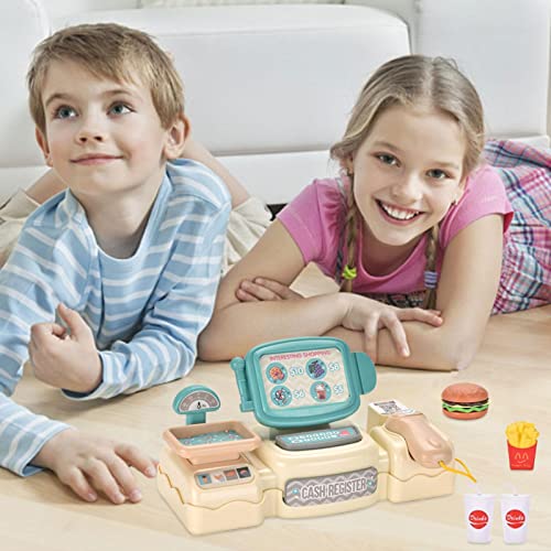 Caja registradora de juguetes, Juguetes de comida, Restaurante de juegos para niños, Juguetes Caja registradora de juegos de simulación con comida de juego, Cajero de tienda, Juego de comida rápida Re