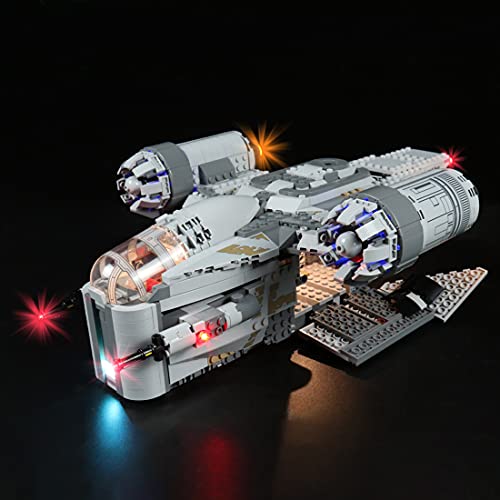 CALEN Juego de luces LED para Lego 75292 Star Wars The Razor Crest Building Blocks modelo, iluminación suave, compatible con Lego 75292 (solo LED incluido)