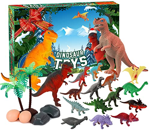 Calendario de Adviento 2021, Calendario de Adviento de Dinosaurio para Niños, Vacaciones de Navidad Calendario de Cuenta Regresiva de 24 Días Juguetes Calendario de Adviento Regalo Sorpresa de Navidad