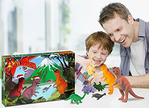 Calendario de Adviento 2021, Calendario de Adviento de Dinosaurio para Niños, Vacaciones de Navidad Calendario de Cuenta Regresiva de 24 Días Juguetes Calendario de Adviento Regalo Sorpresa de Navidad