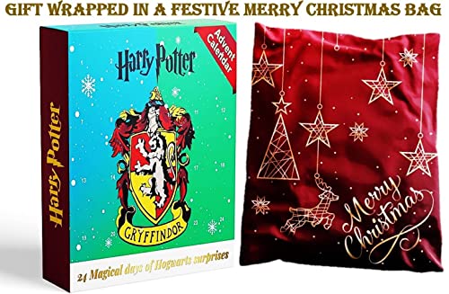 Calendario de Adviento de Harry Potter de edición limitada de 24 días, envuelto en una bolsa de regalo festiva de Feliz Navidad, ideal para regalar