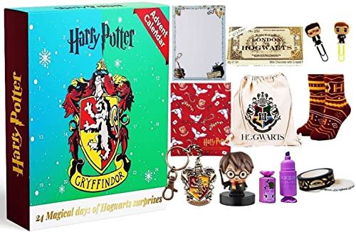 Calendario de Adviento de Harry Potter de edición limitada de 24 días, envuelto en una bolsa de regalo festiva de Feliz Navidad, ideal para regalar