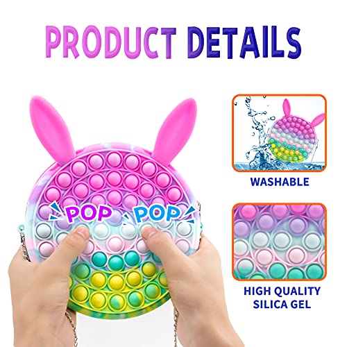 CaLeQi Pop it Push Bubble Bolsa de Hombro, Fidget Sensory Toy Bag Simple Dimple Toy Bag Sensory Bolsas de Hombro Sensoriales, Moda Creativa Diagonal Bolsa Juguetes de Mano