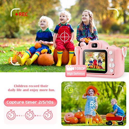 Cámara de niños para niñas y niños pequeños – Mini cámara digital Juguetes para 3 4 5 6 7 8 años – Anti-caída 20.0MP Selfie doble videocámara – pantalla de 2.0 pulgadas + tarjeta SD 32GB