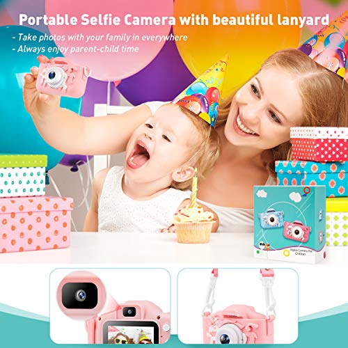 Cámara de niños para niñas y niños pequeños – Mini cámara digital Juguetes para 3 4 5 6 7 8 años – Anti-caída 20.0MP Selfie doble videocámara – pantalla de 2.0 pulgadas + tarjeta SD 32GB