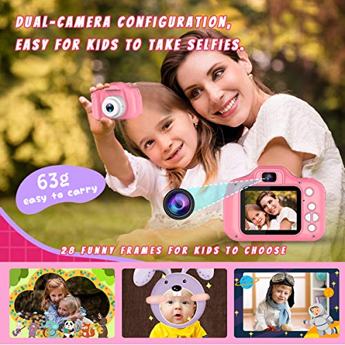 Cámara Digitale Selfie para Niñas Regalos para 3-8 Años de Edad Chicas Joyfun Cámara Fotos Digital 1080P Camara de Fotos para Niñita Bebé Vídeo Grabar Electrónico Juguete Regalos de Cumpleanos Rosa