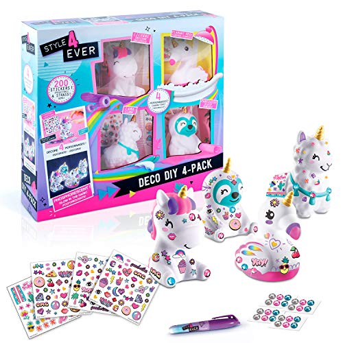 Canal Toys 177-Loisirs Créatifs-Style For Ever Lama, Licorne, Color Deco DIY x 4 (OFG 177)