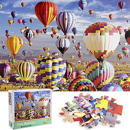 Cangroo Jigsaw Puzzle 1000 Piezas Puzzles para Adultos Globo Aerostático Marvel Puzzle Paisaje De Globos Viaje En Globo Aerostático Puzzle Classic Rompecabezas Regalo(70x50cm)